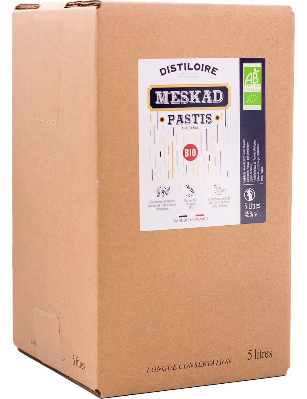 Distiloire - Pastis Meskad Grue Jaune - CUBI 5L - Anisé
