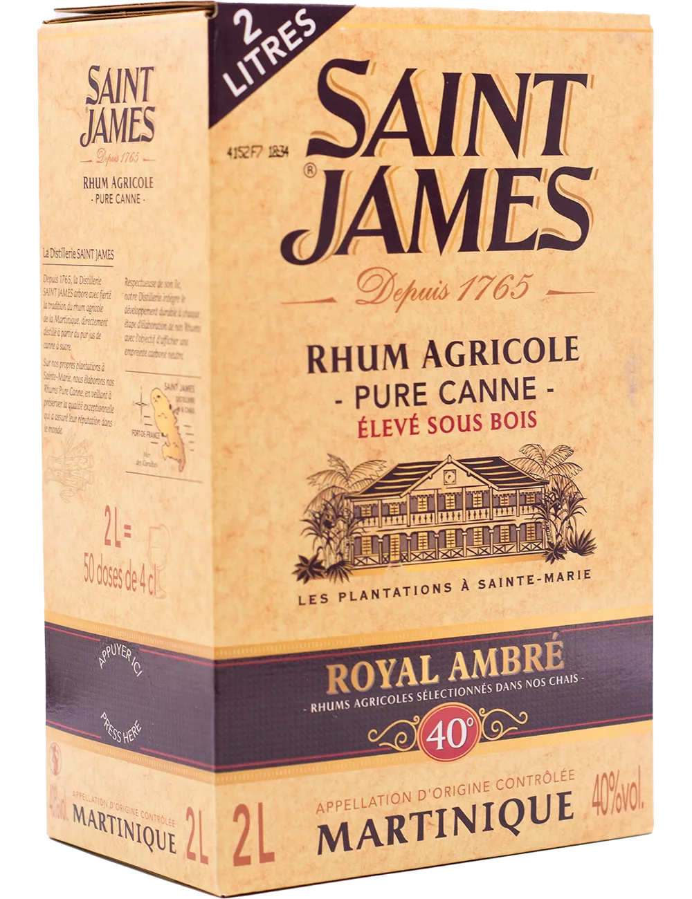 Saint James - Ambré - CUBI 2L - Rhum ambré