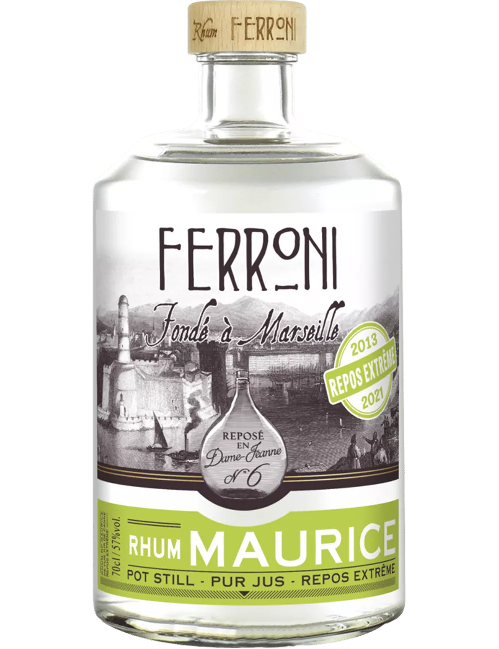 Ferroni - Dame Jeanne - N°6 Maurice - Repos extrême - Rhum 100% pur jus de canne blanc