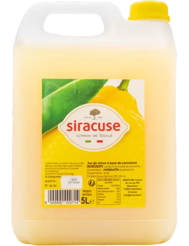 Siracuse - Jus de citron jaune - BIDON 5L