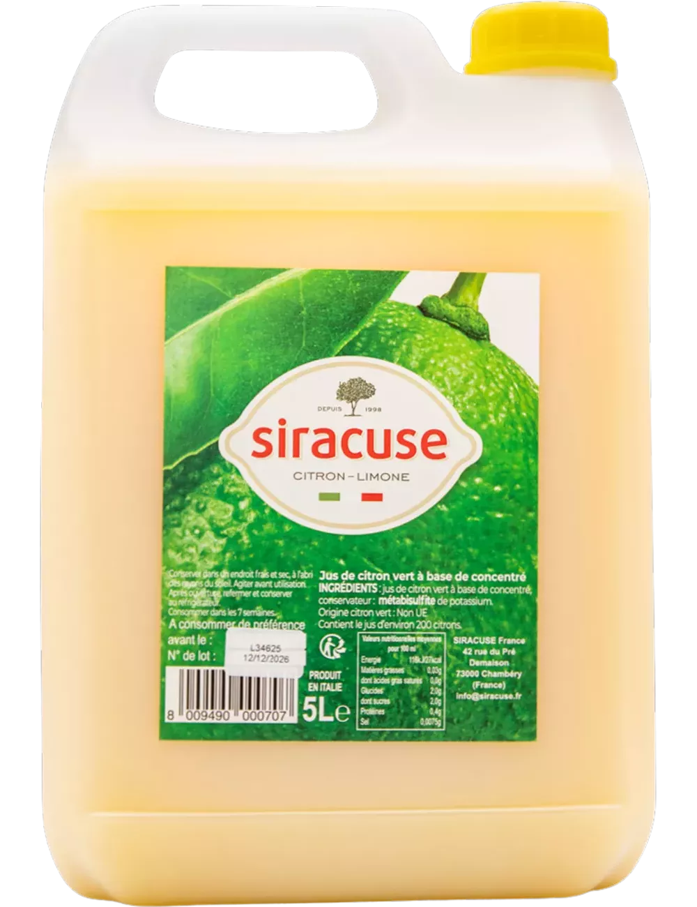 Siracuse - Jus de citron vert - BIDON 5L