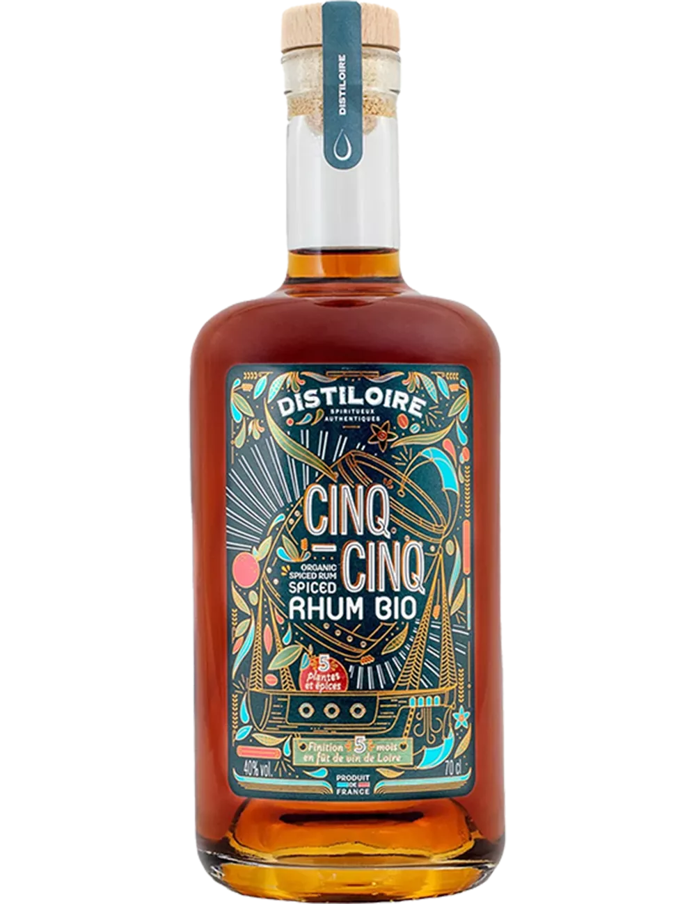 Distiloire - Cinq-Cinq Bio - Rhum ambré